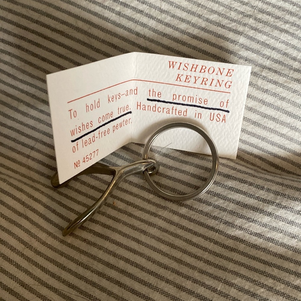 New Sundance Pewter Wishbone Keychain